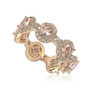 Suzy Levian Pink CZ & 14k Rose Gold-Plated Ring